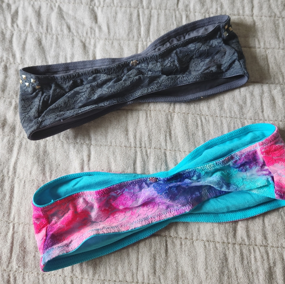 🔷️ 5/$25 Set of 2 Lace Bandeaus Pink Victoria's Secret Smal - Picture 3 of 4